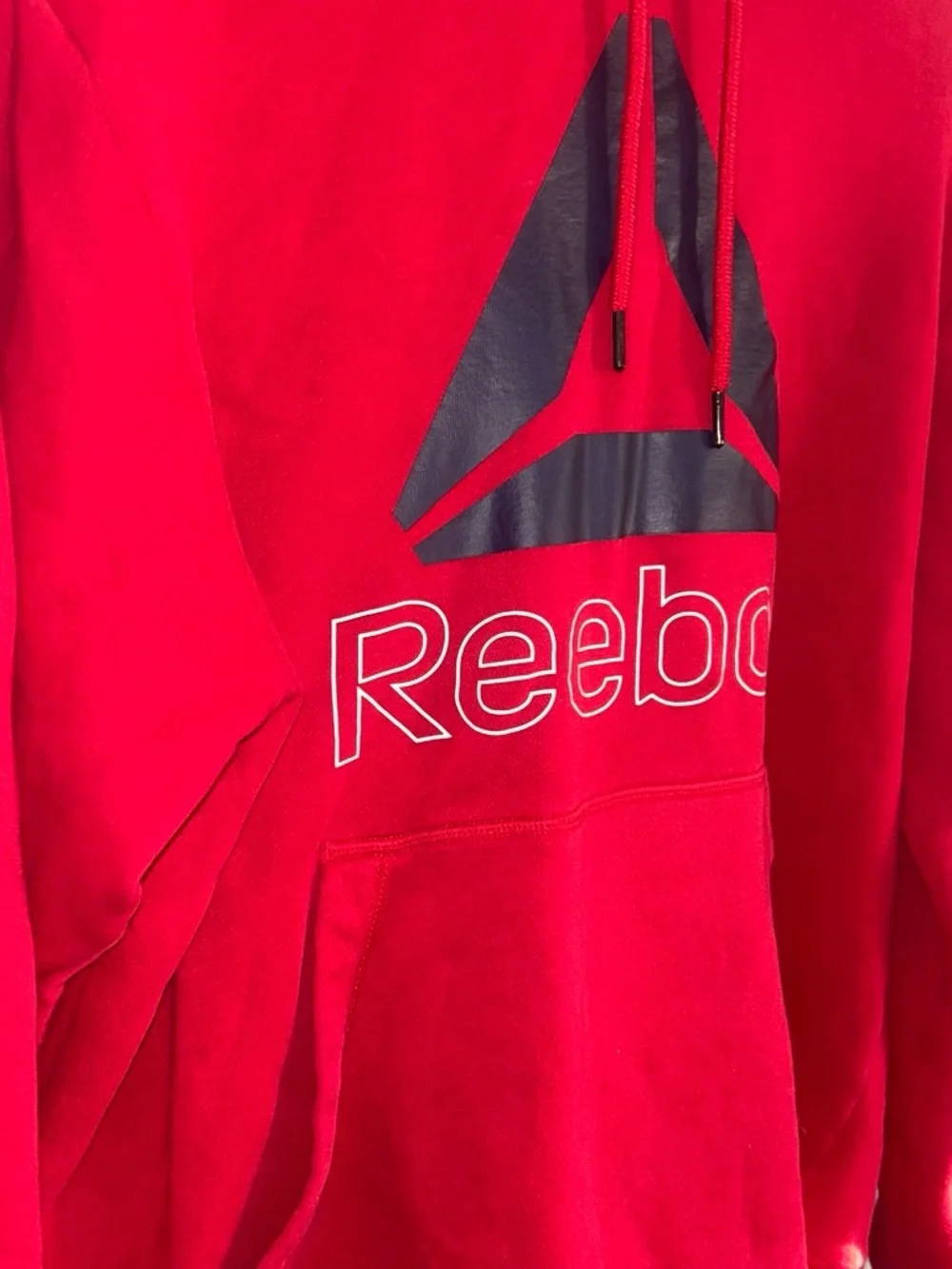 Reebok Red Crewneck Sweatshirt with Navy Logo